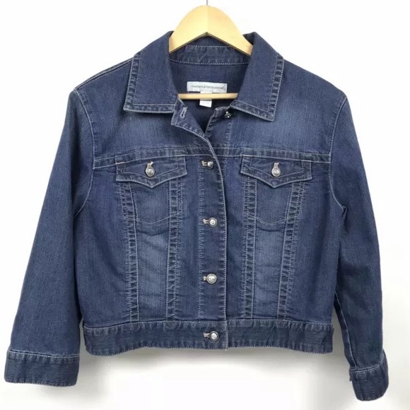🚨SOLD🚨 Chicos 2 Jean Jacket Size L - Picture 1 of 7